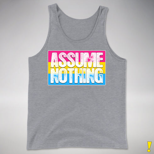 Assume Nothing Pansexual Pride Flag Premium Tank Top - Grey Heather